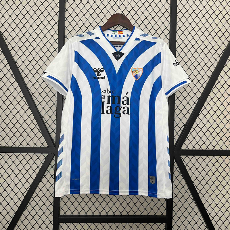 CAMISA DO MALAGA 24/25 BRANCO E AZUL